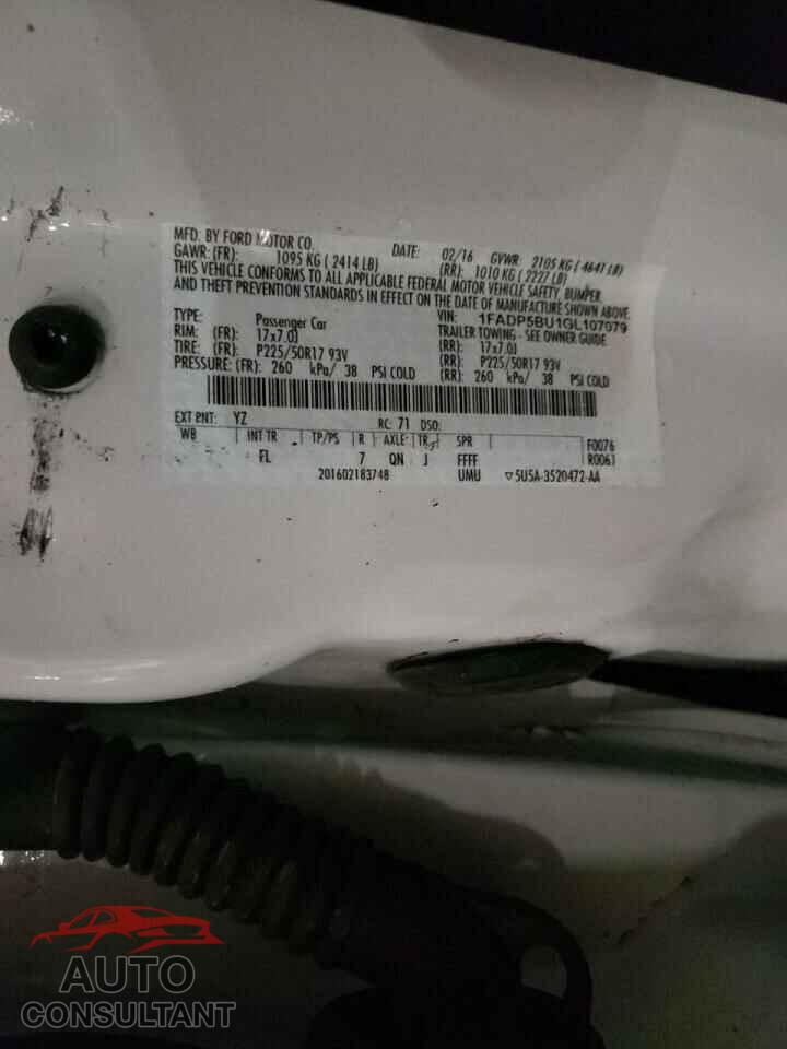 FORD CMAX 2016 - 1FADP5BU1GL107079