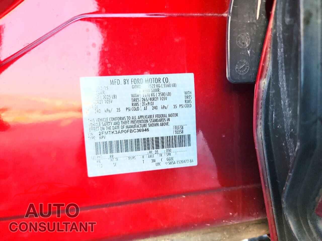FORD EDGE 2015 - 2FMTK3AP0FBC36946
