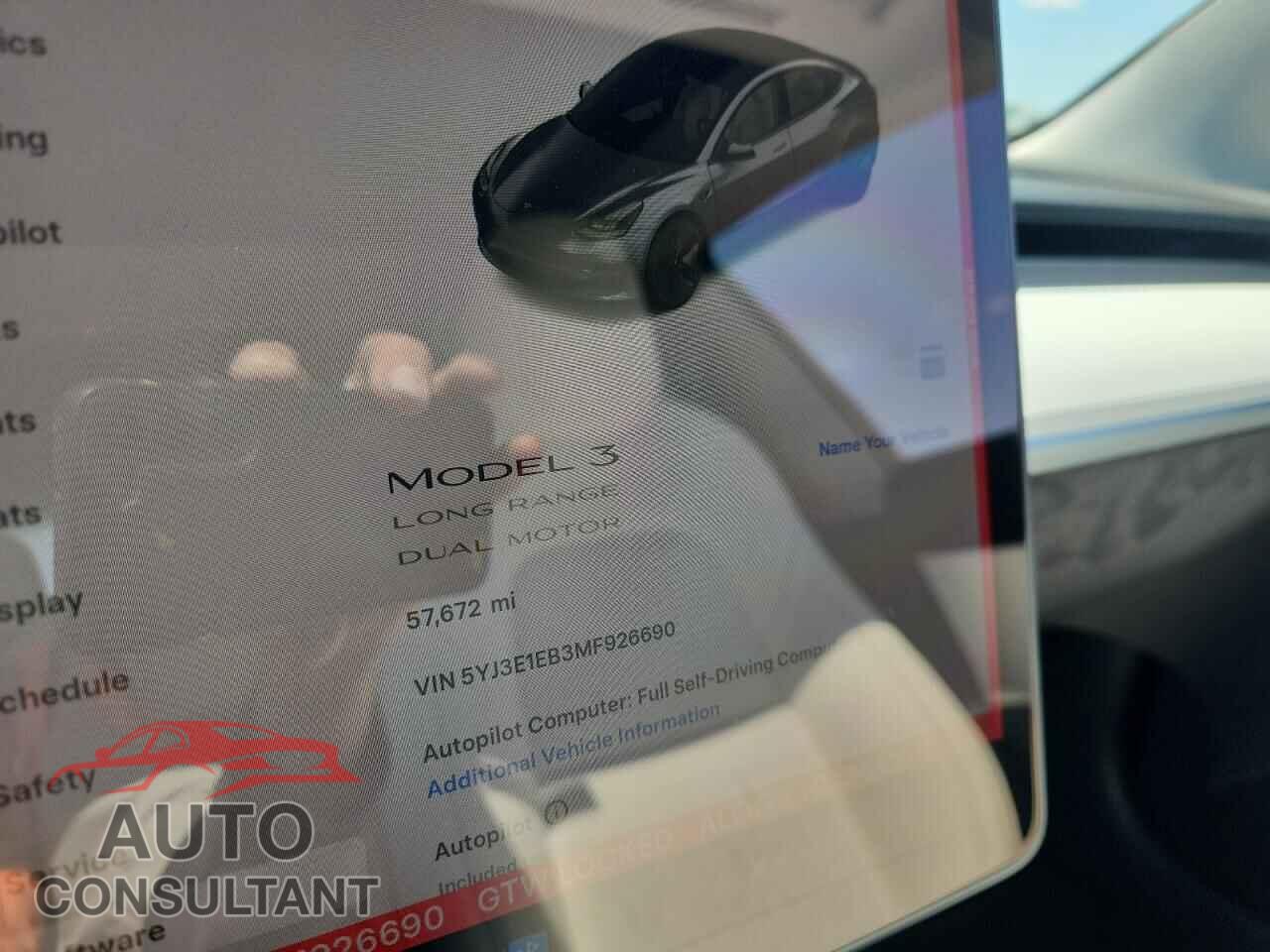 TESLA MODEL 3 2021 - 5YJ3E1EB3MF926690