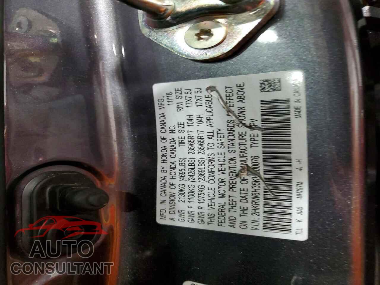 HONDA CRV 2019 - 2HKRW6H35KH200076