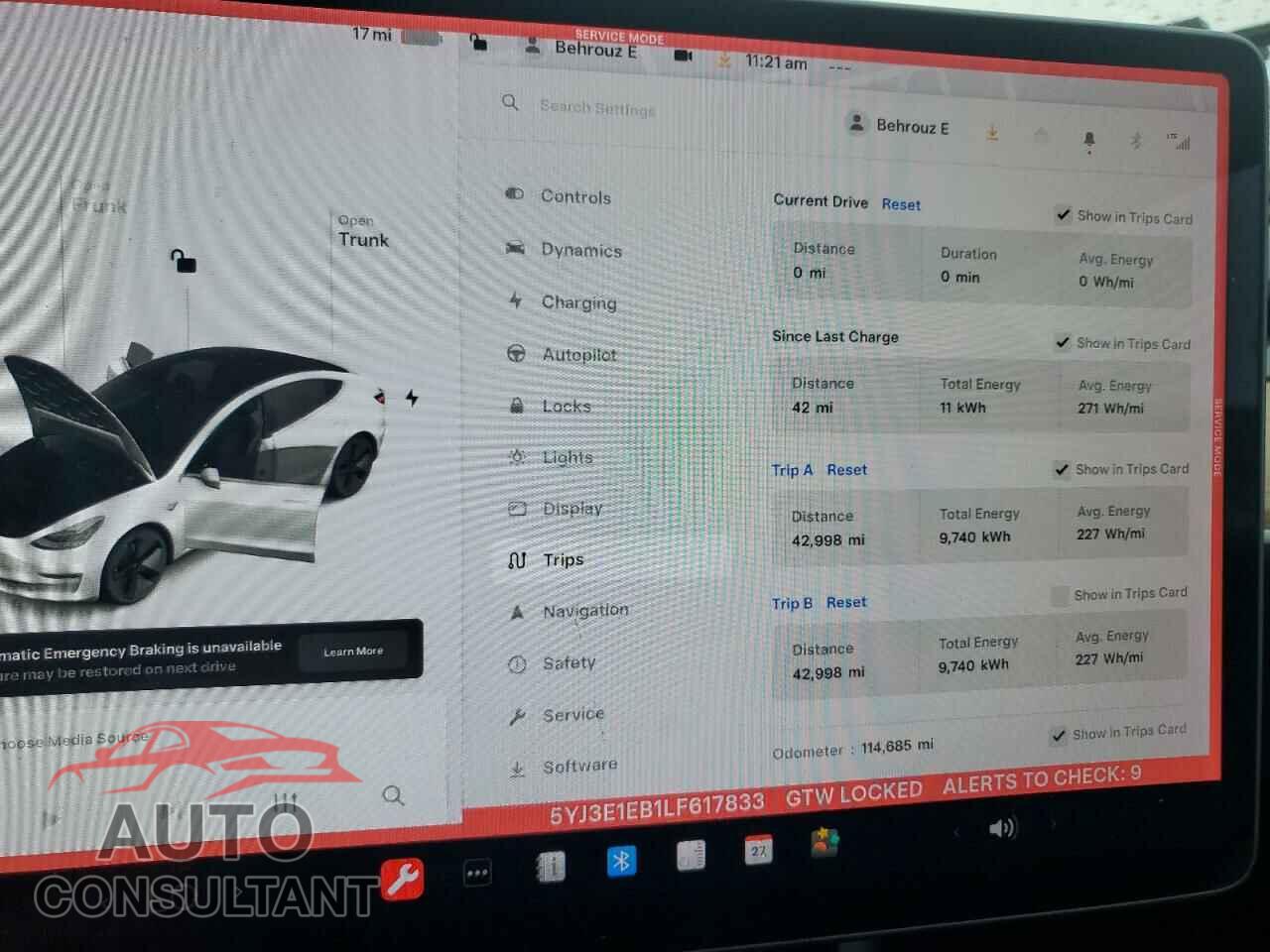 TESLA MODEL 3 2020 - 5YJ3E1EB1LF617833