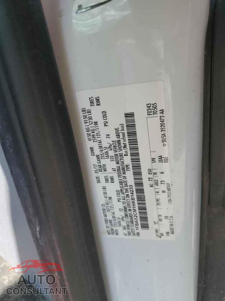FORD TRANSIT 2017 - 1FBAX2CM1HKB14233