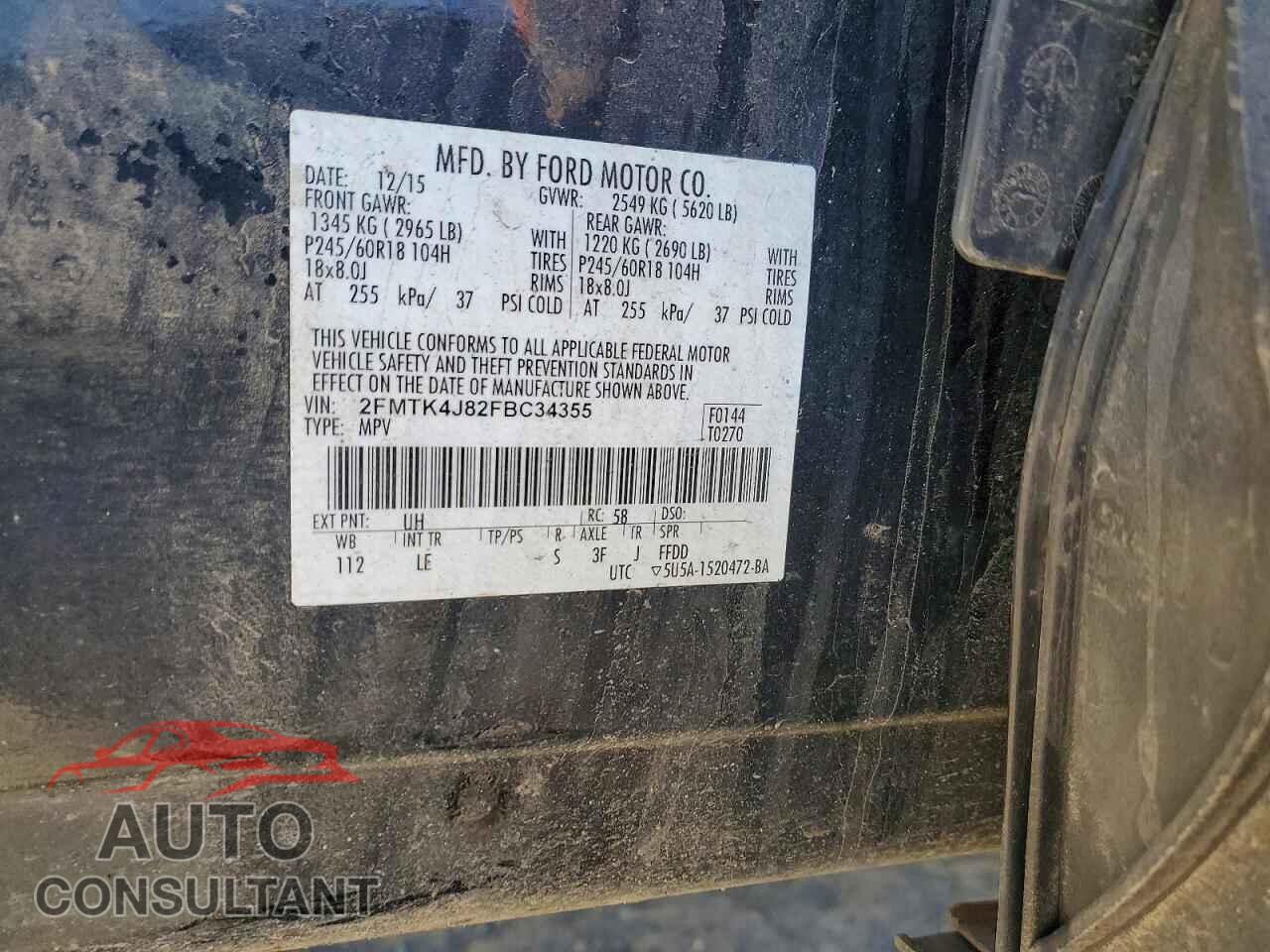 FORD EDGE 2015 - 2FMTK4J82FBC34355