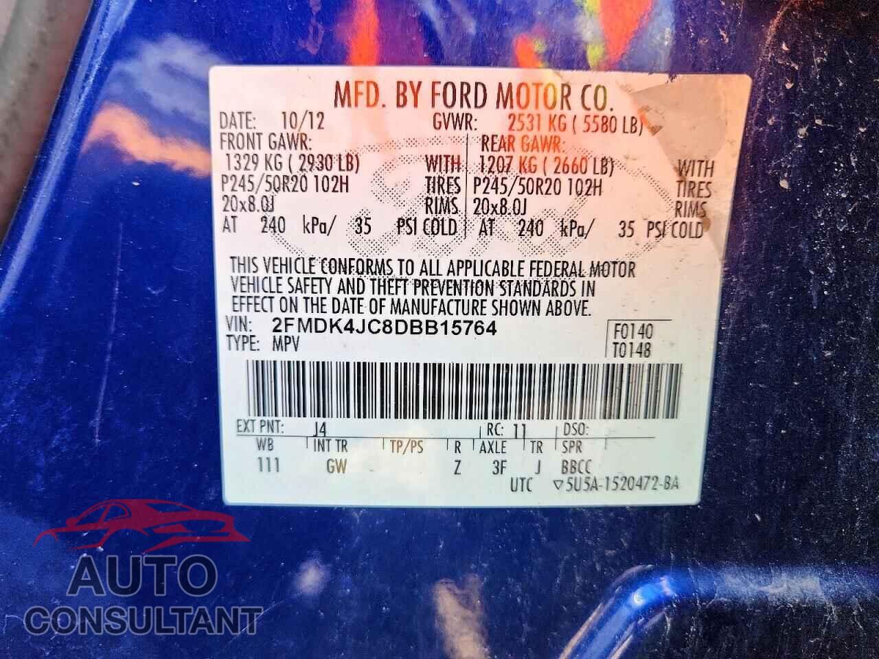 FORD EDGE 2013 - 2FMDK4JC8DBB15764