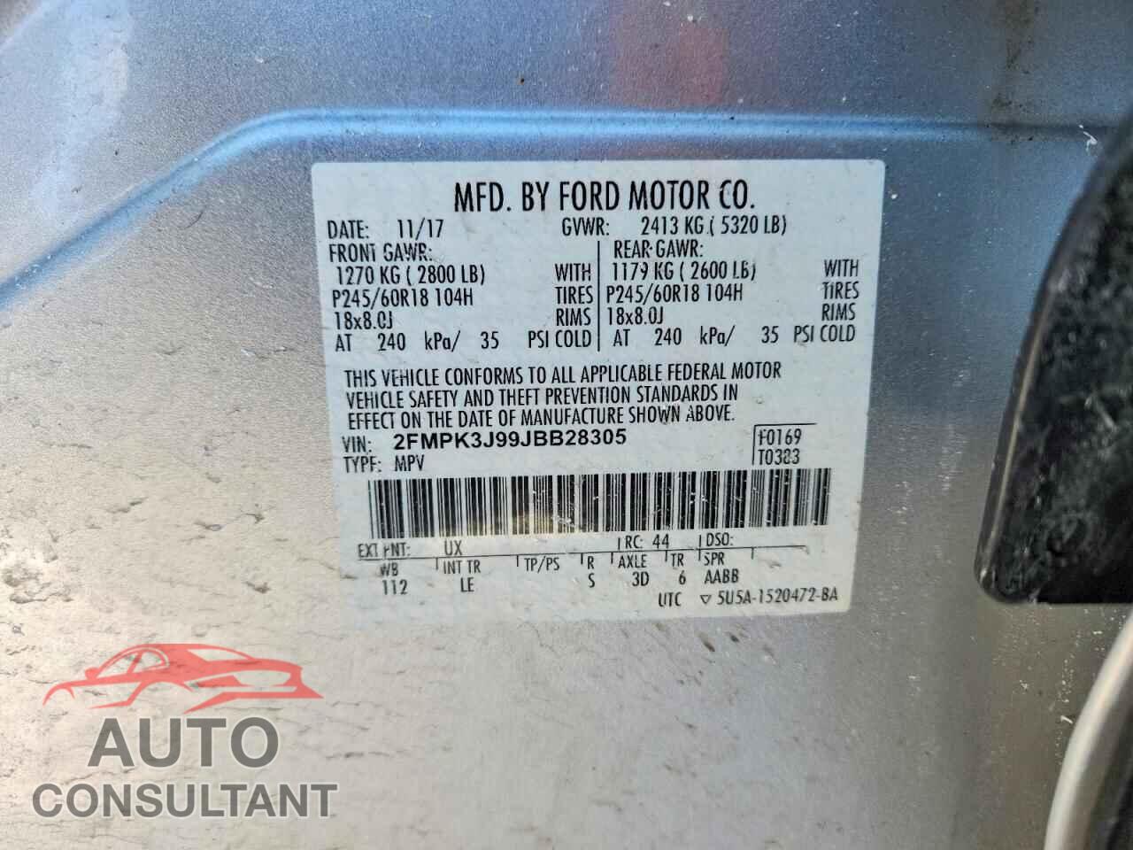 FORD EDGE 2018 - 2FMPK3J99JBB28305