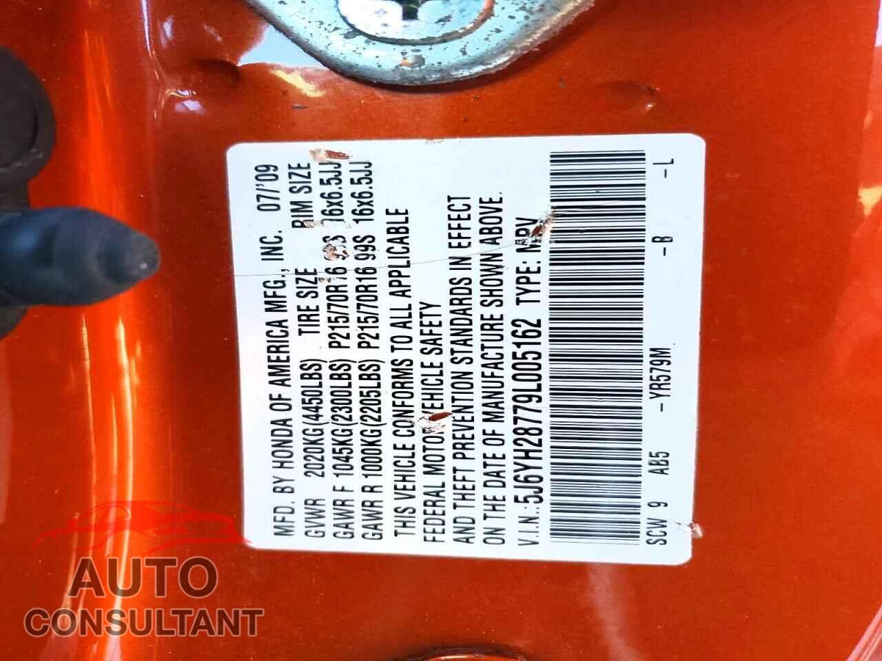 HONDA ELEMENT 2009 - 5J6YH28779L005162