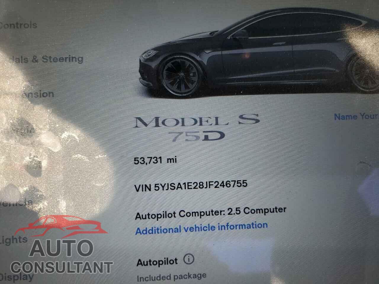 TESLA MODEL S 2018 - 5YJSA1E28JF246755