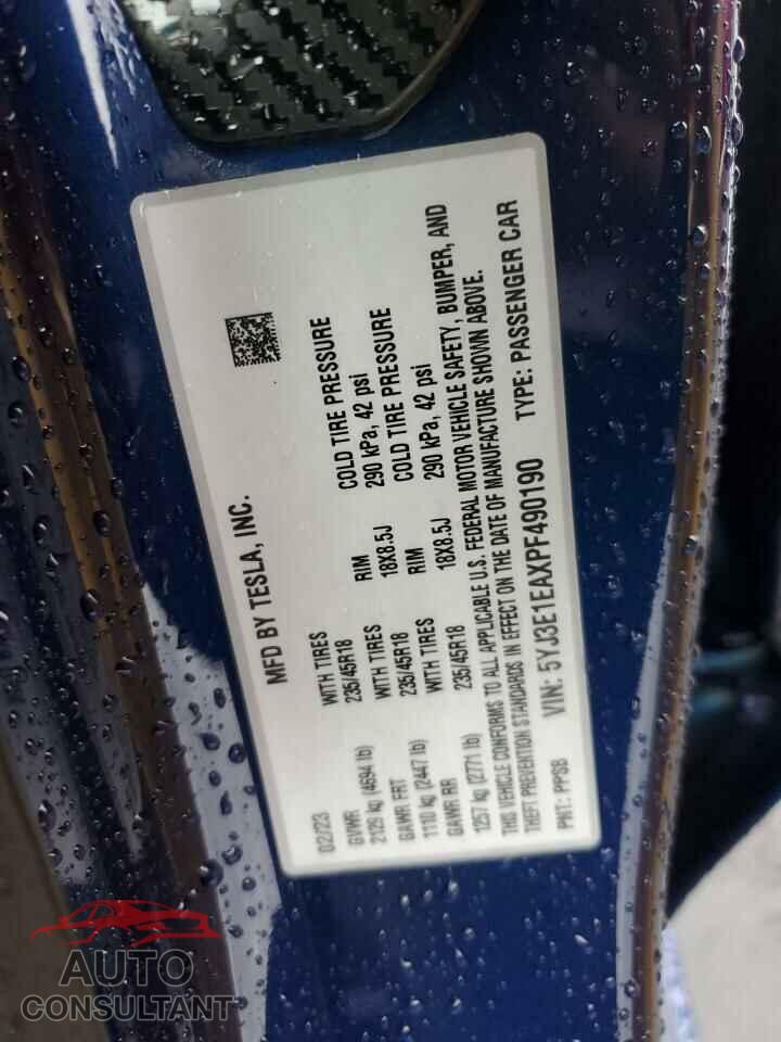 TESLA MODEL 3 2023 - 5YJ3E1EAXPF490190