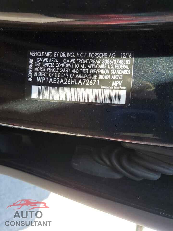 PORSCHE CAYENNE 2017 - WP1AE2A26HLA72671