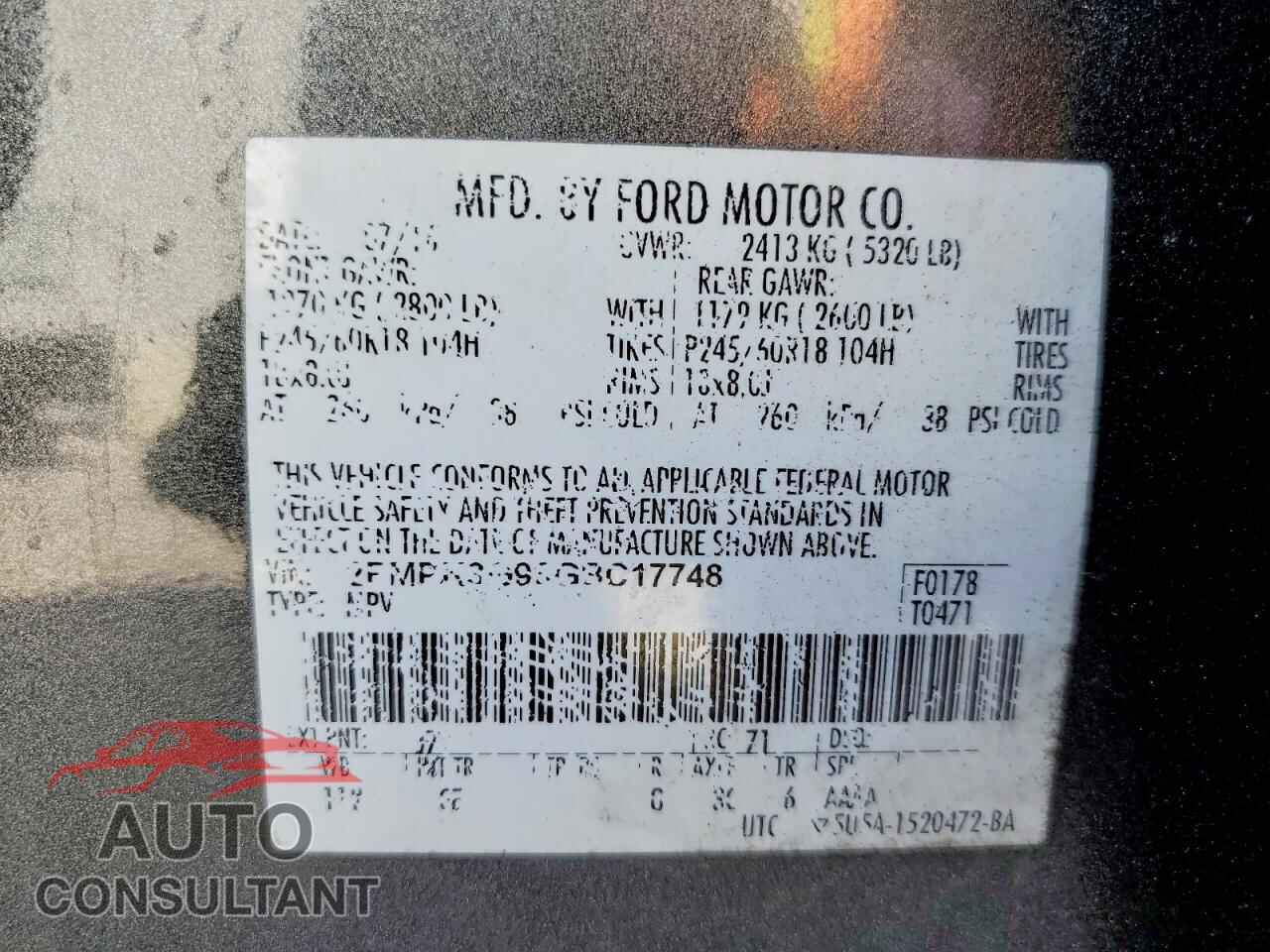 FORD EDGE 2016 - 2FMPK3G96GBC17748