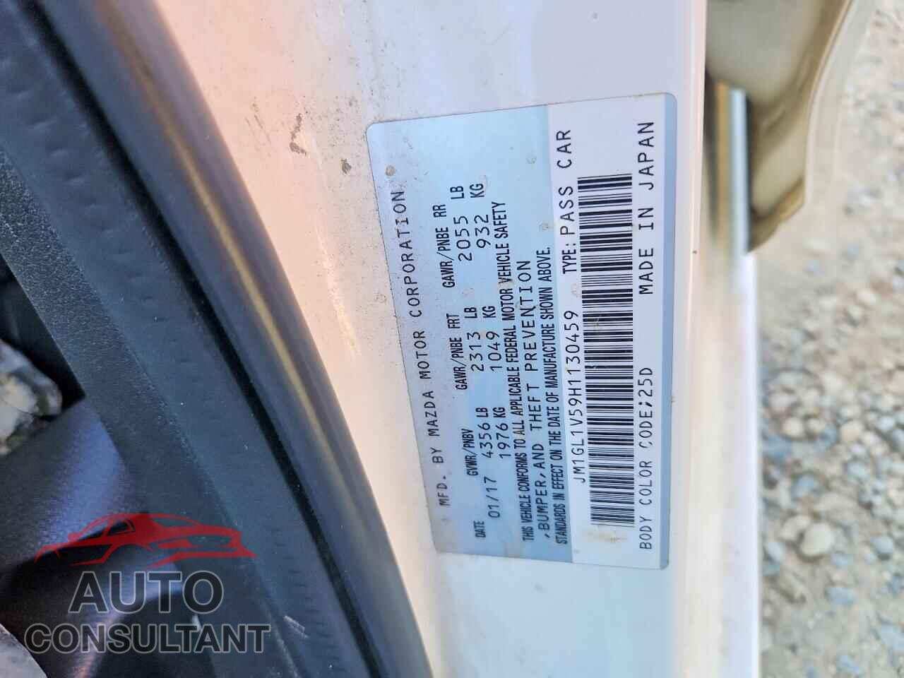 MAZDA 6 2017 - JM1GL1V59H1130459