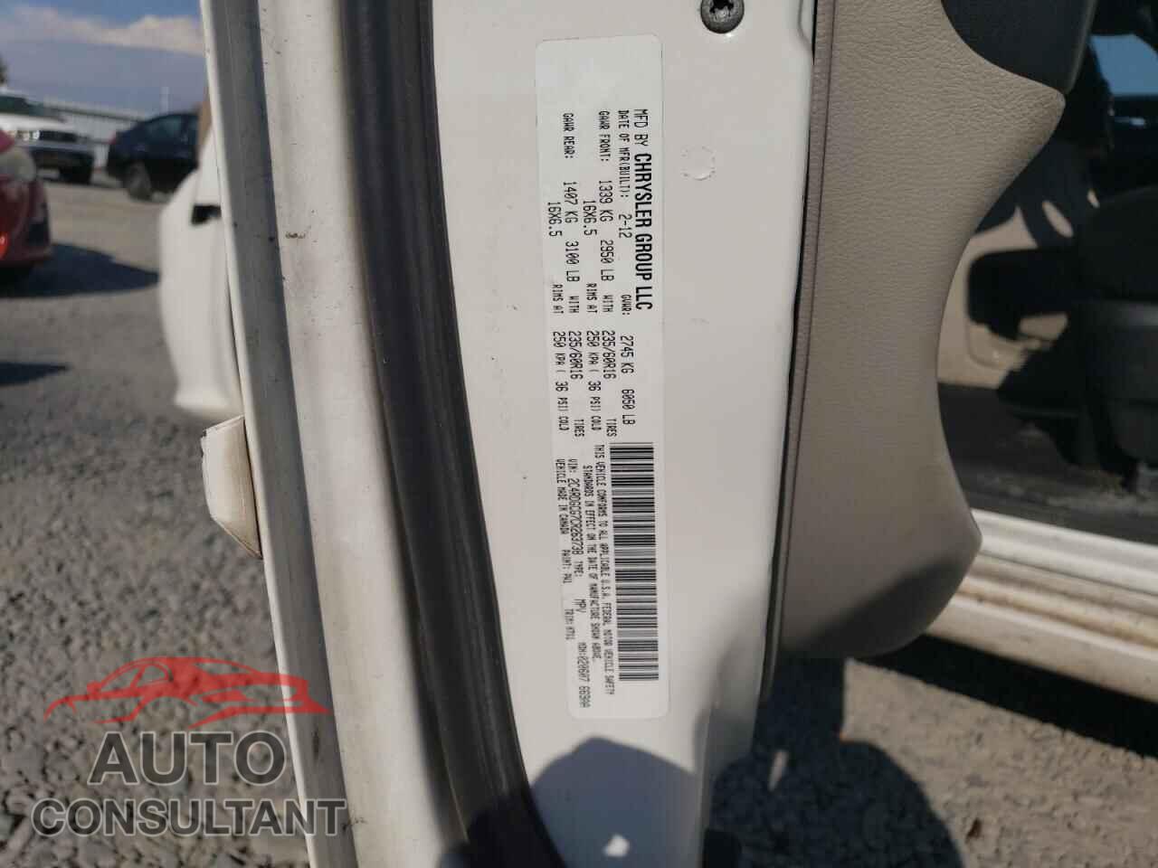 DODGE CARAVAN 2012 - 2C4RDGCG7CR263738