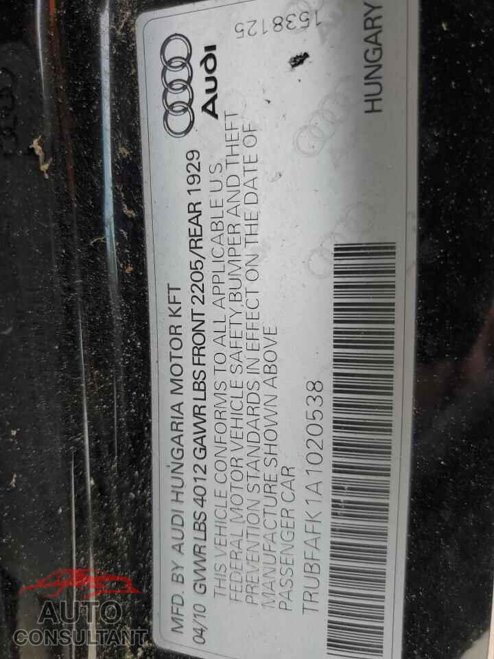 AUDI TT 2010 - TRUBFAFK1A1020538