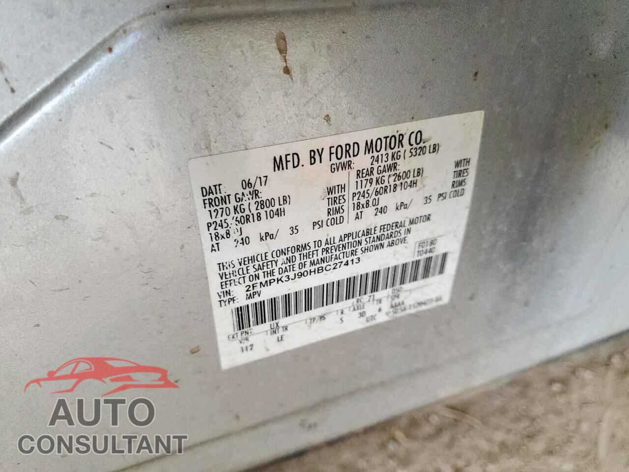 FORD EDGE 2017 - 2FMPK3J90HBC27413