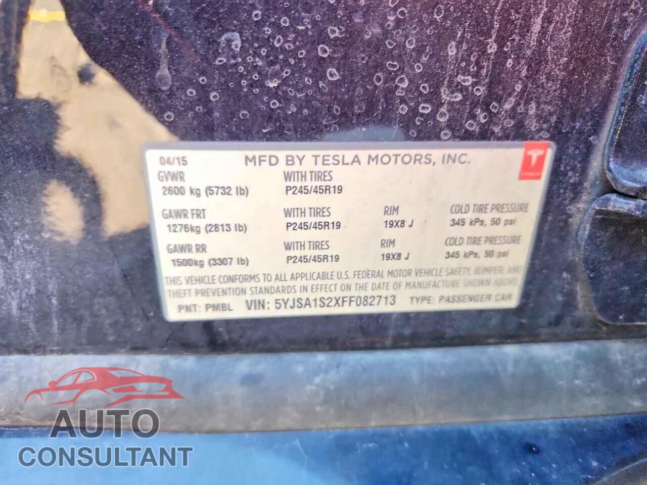 TESLA MODEL S 2015 - 5YJSA1S2XFF082713