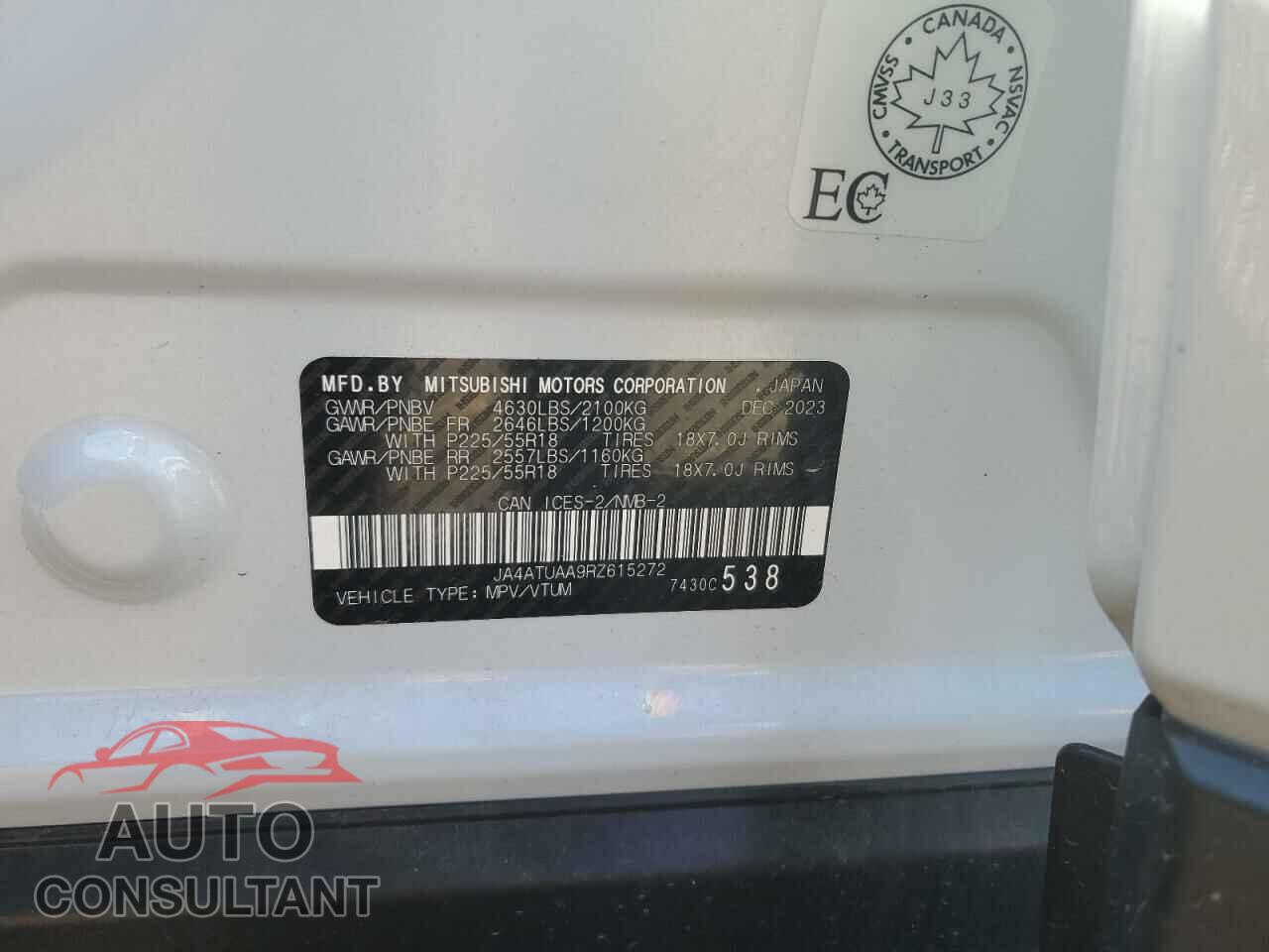 MITSUBISHI ECLIPSE 2024 - JA4ATUAA9RZ615272