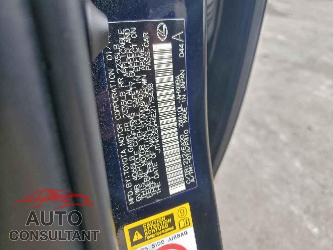 LEXUS CT 200 2014 - JTHKD5BH4E2175438
