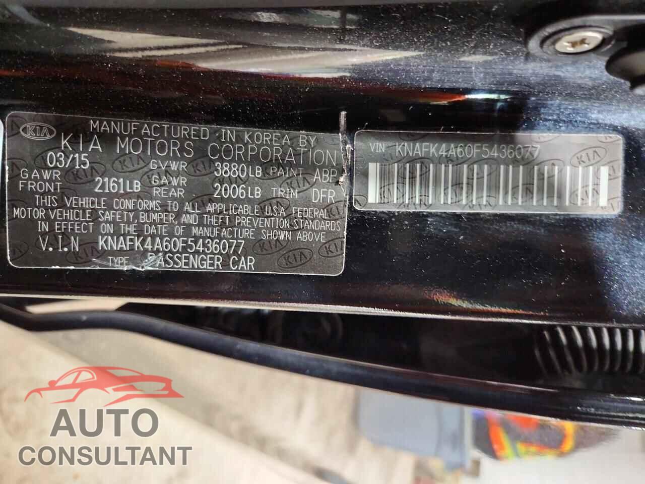 KIA FORTE 2015 - KNAFK4A60F5436077