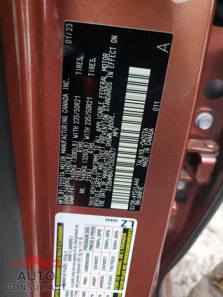 LEXUS RX350 2023 - 2T2BAMBA7PC005677