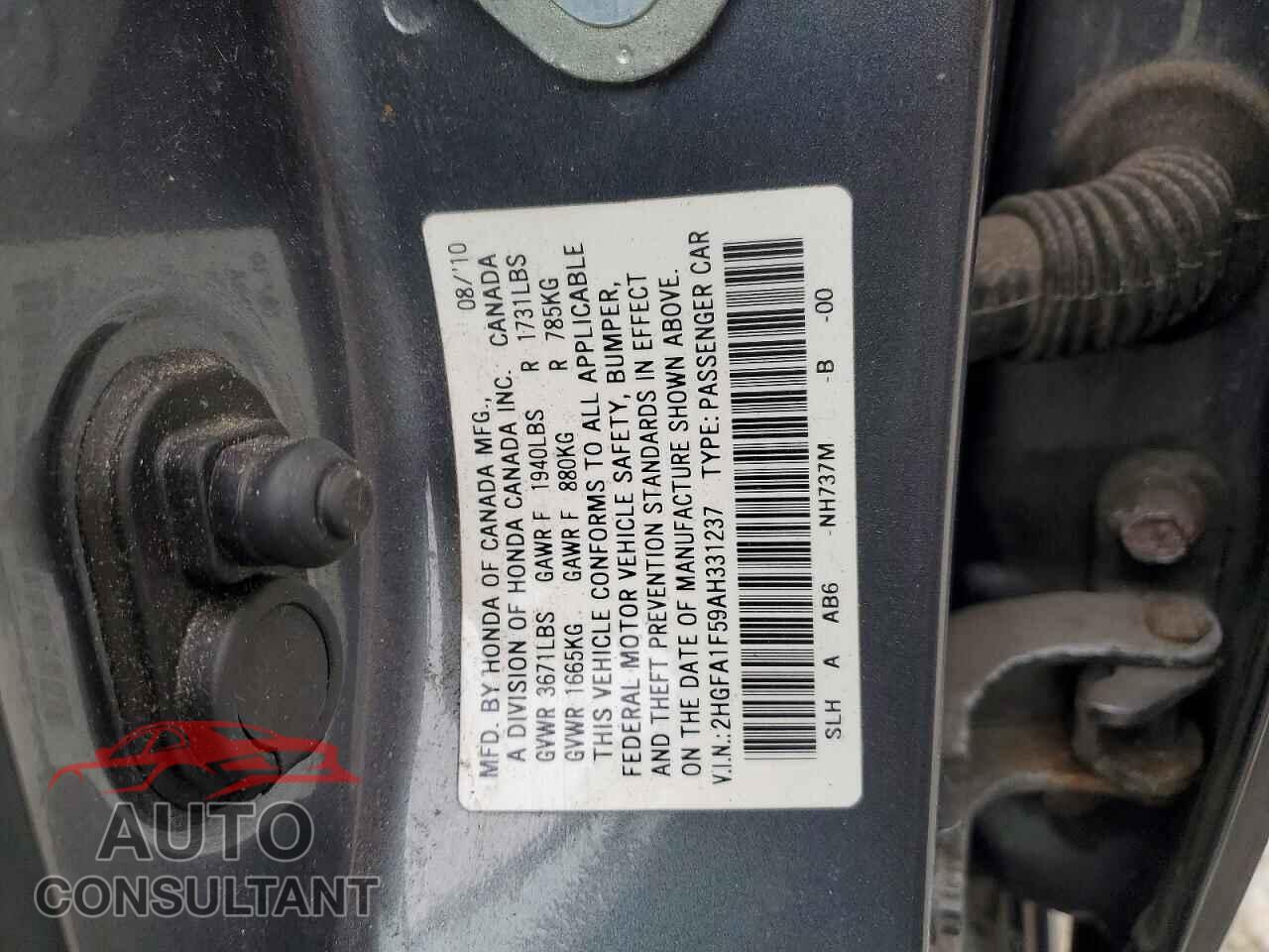 HONDA CIVIC 2010 - 2HGFA1F59AH331237