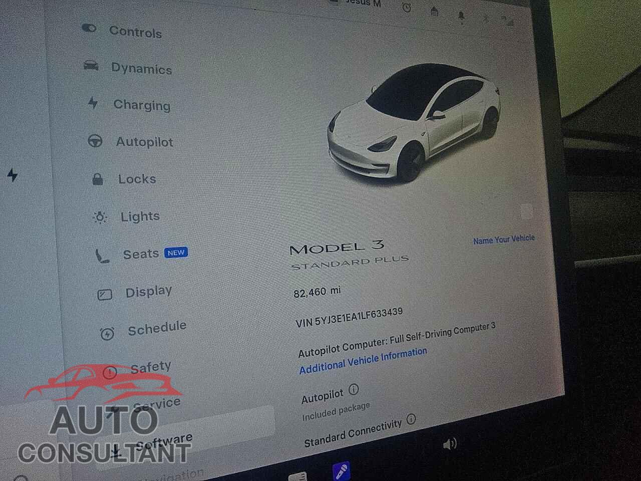 TESLA MODEL 3 2020 - 5YJ3E1EA1LF633439
