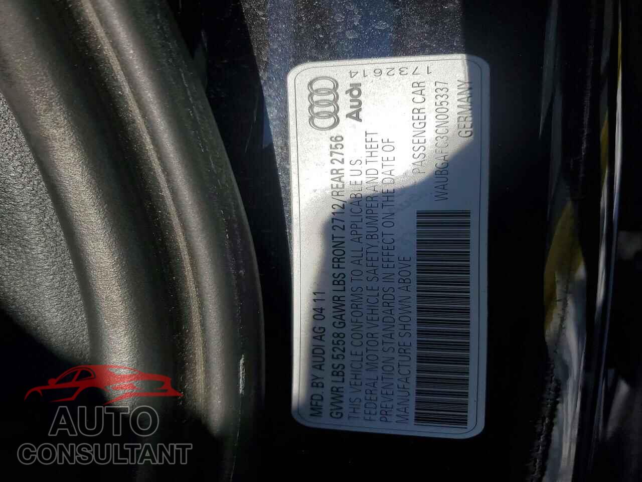 AUDI A6 2012 - WAUBGAFC3CN005337