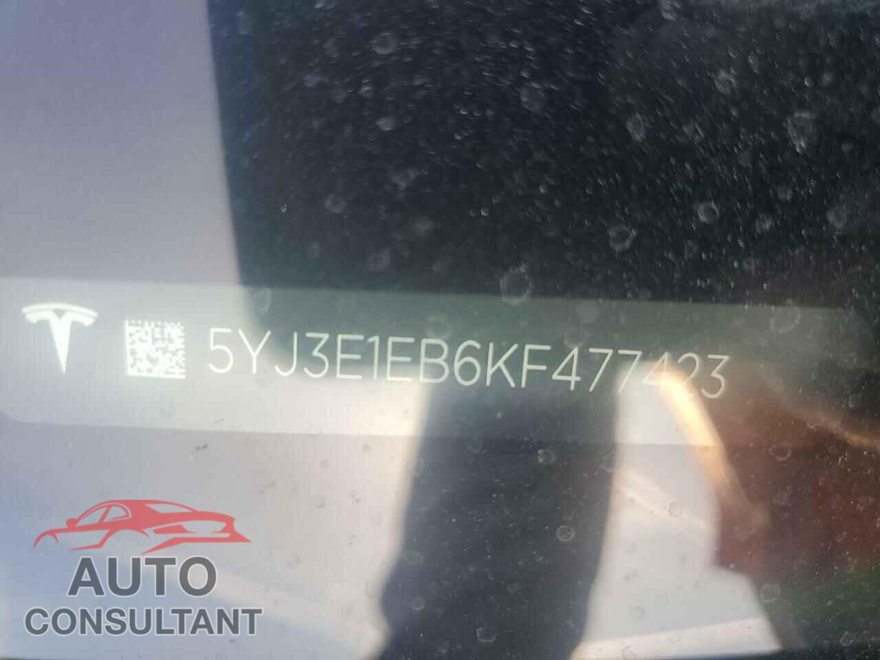 TESLA MODEL 3 2019 - 5YJ3E1EB6KF477423