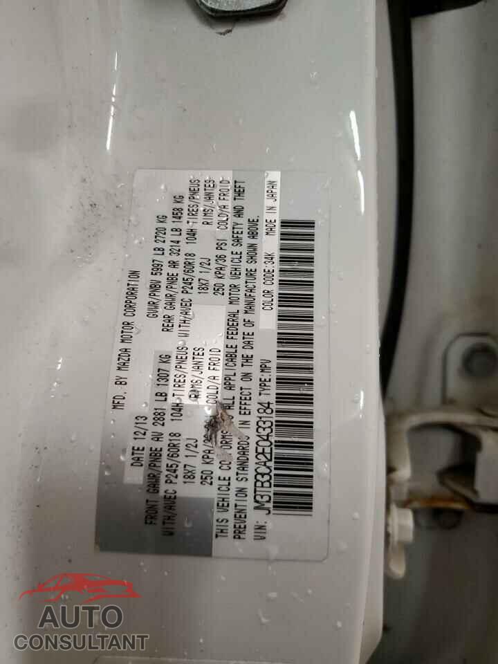 MAZDA CX-9 2014 - JM3TB3CA2E0433184