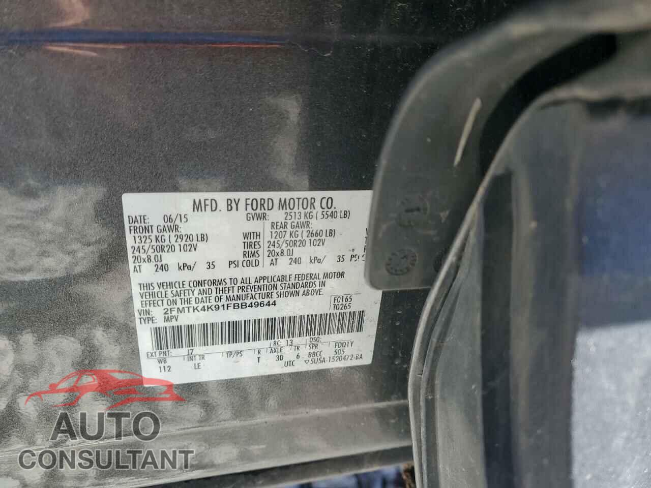 FORD EDGE 2015 - 2FMTK4K91FBB49644