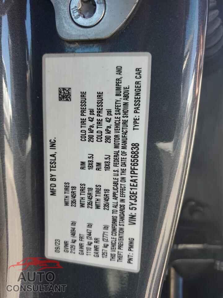 TESLA MODEL 3 2023 - 5YJ3E1EA1PF656838