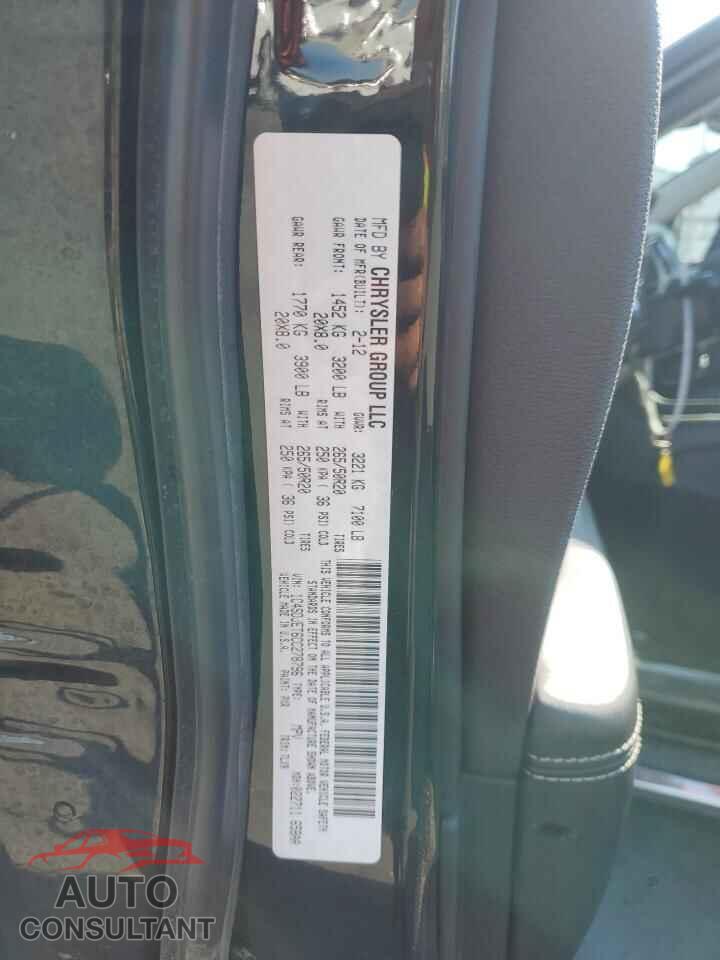 DODGE DURANGO 2012 - 1C4SDJET6CC278796