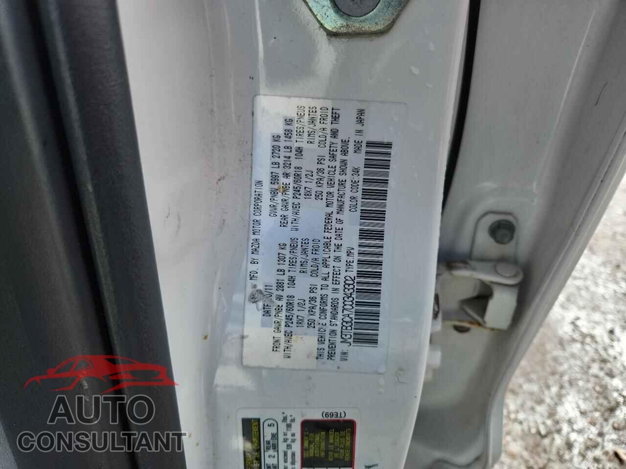 MAZDA CX-9 2012 - JM3TB3CA7C0343302