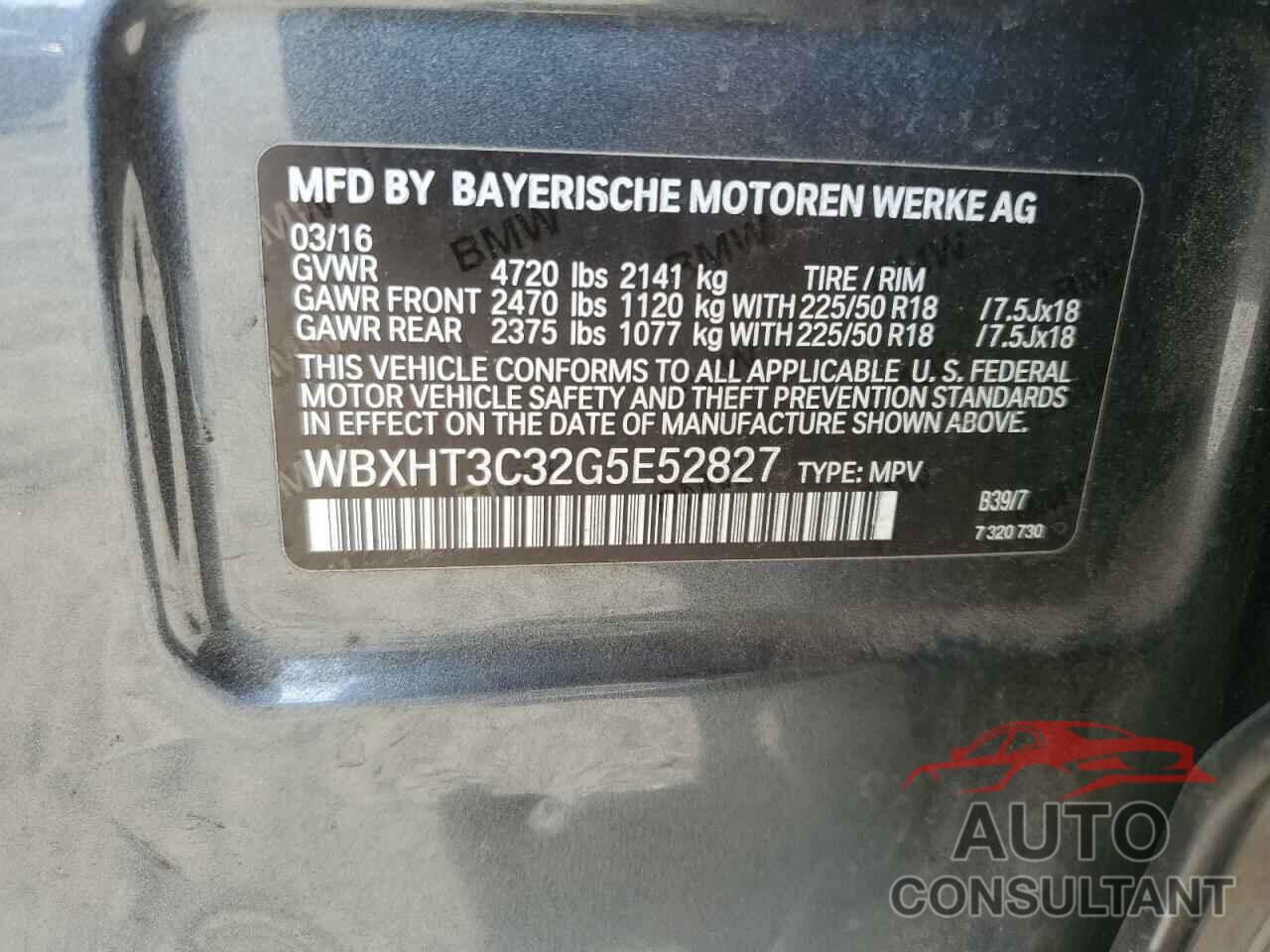BMW X1 2016 - WBXHT3C32G5E52827