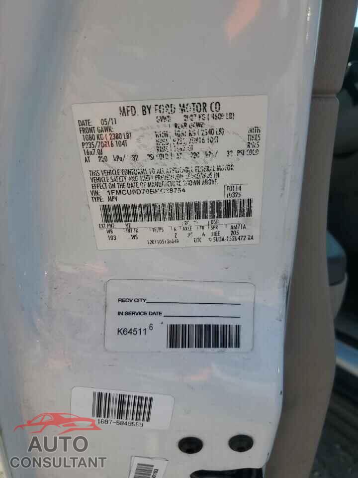 FORD ESCAPE 2011 - 1FMCU9D70BKC38754