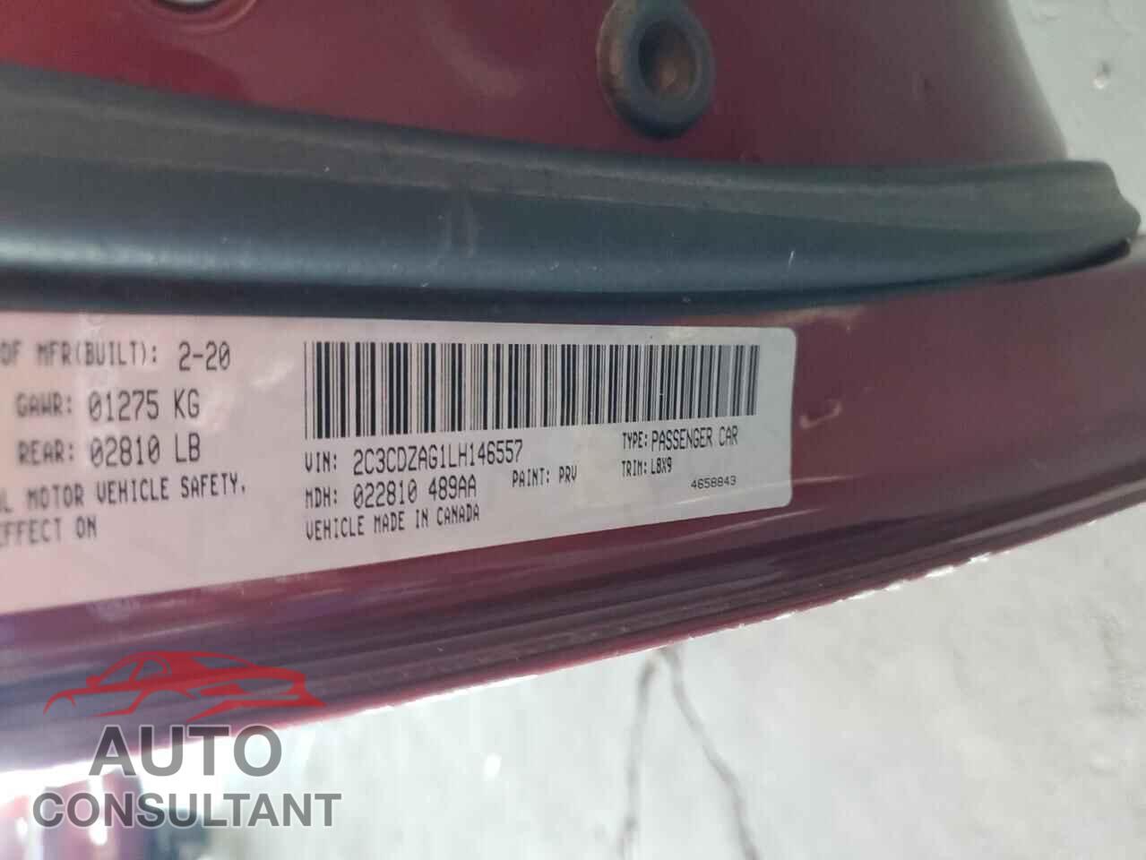 DODGE CHALLENGER 2020 - 2C3CDZAG1LH146557