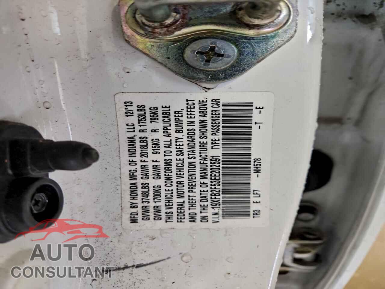 HONDA CIVIC 2014 - 19XFB2F53EE202591
