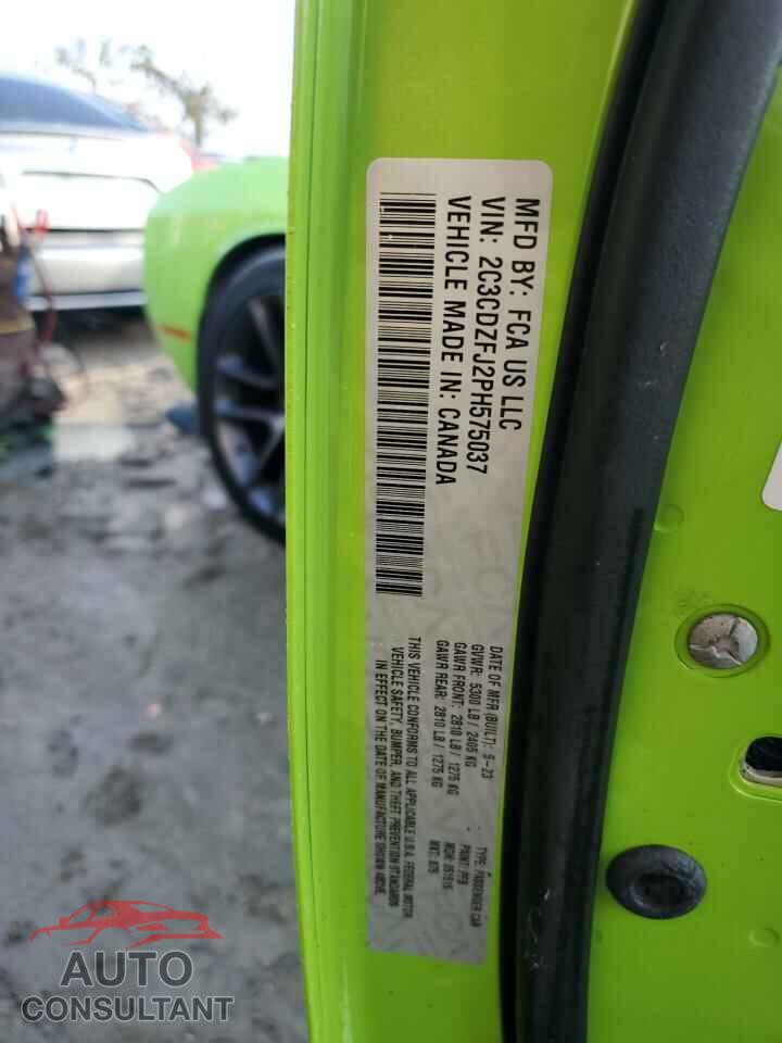 DODGE CHALLENGER 2023 - 2C3CDZFJ2PH575037