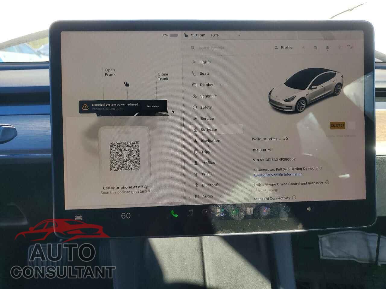 TESLA MODEL 3 2022 - 5YJ3E1EAXNF286857