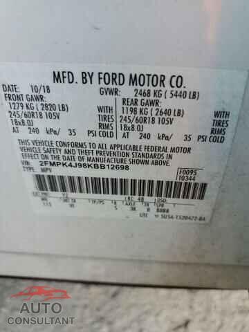 FORD EDGE 2019 - 2FMPK4J98KBB12698