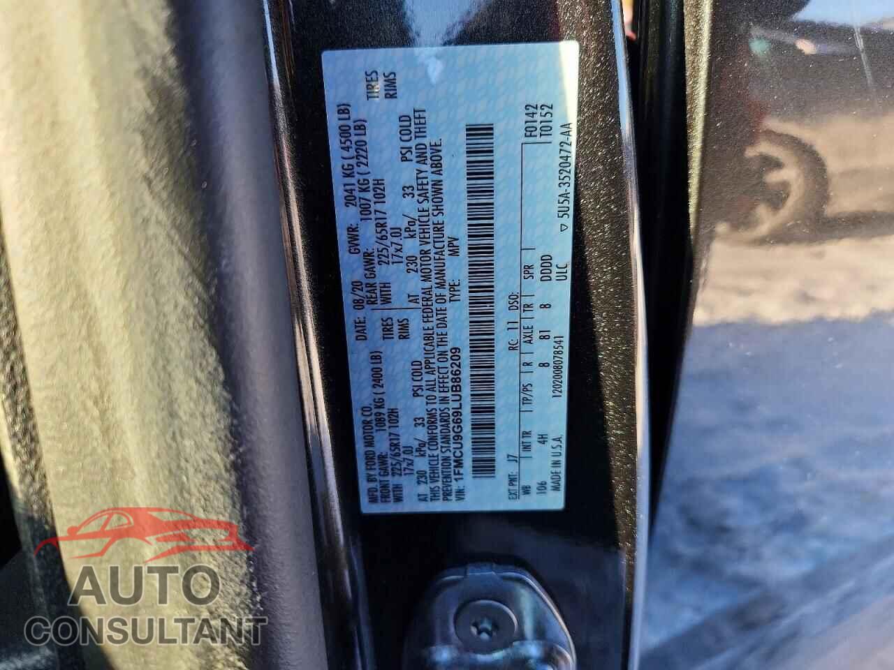 FORD ESCAPE 2020 - 1FMCU9G69LUB86209