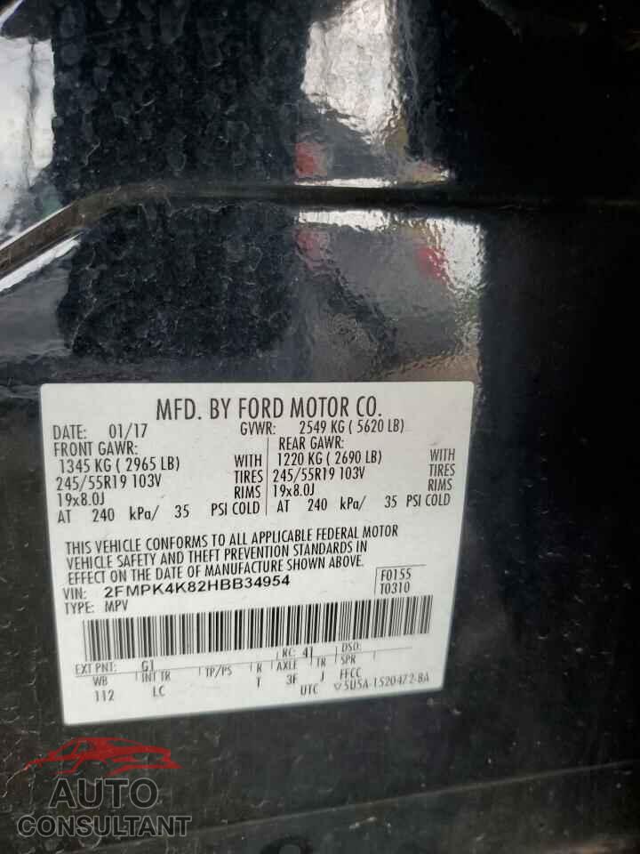 FORD EDGE 2017 - 2FMPK4K82HBB34954
