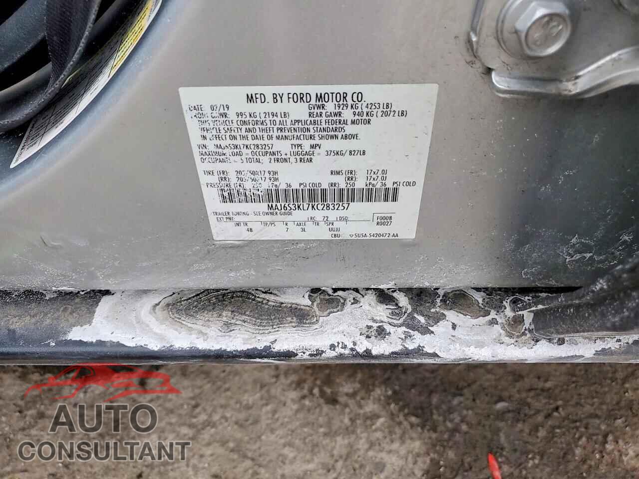 FORD ECOSPORT 2019 - MAJ6S3KL7KC283257