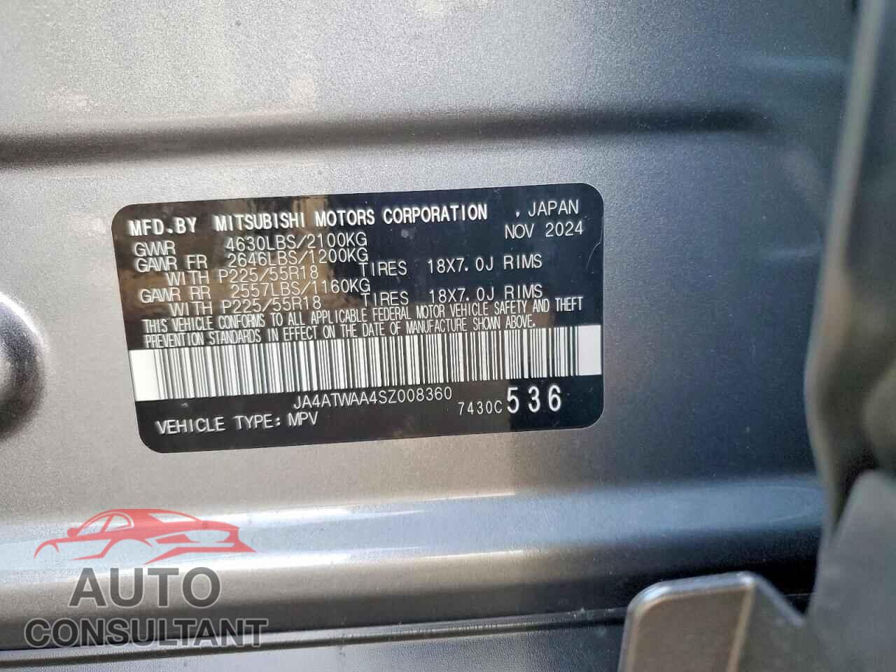 MITSUBISHI ECLIPSE 2025 - JA4ATWAA4SZ008360