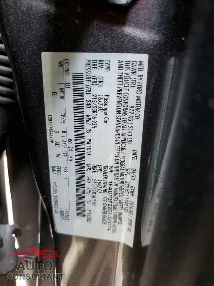 FORD FOCUS 2013 - 1FADP3F22DL323774