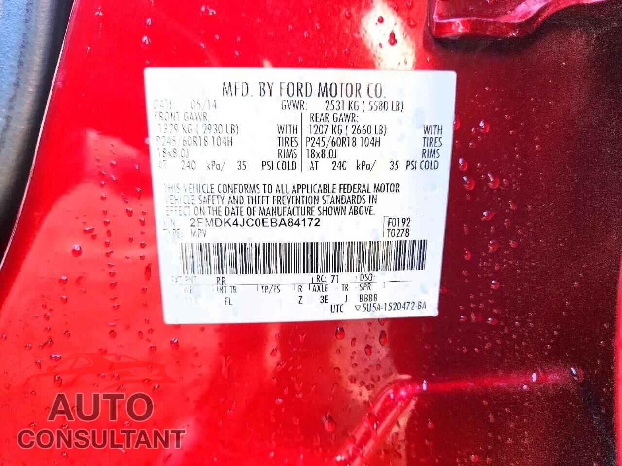 FORD EDGE 2014 - 2FMDK4JC0EBA84172
