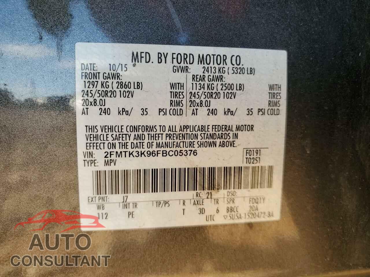 FORD EDGE 2015 - 2FMTK3K96FBC05376