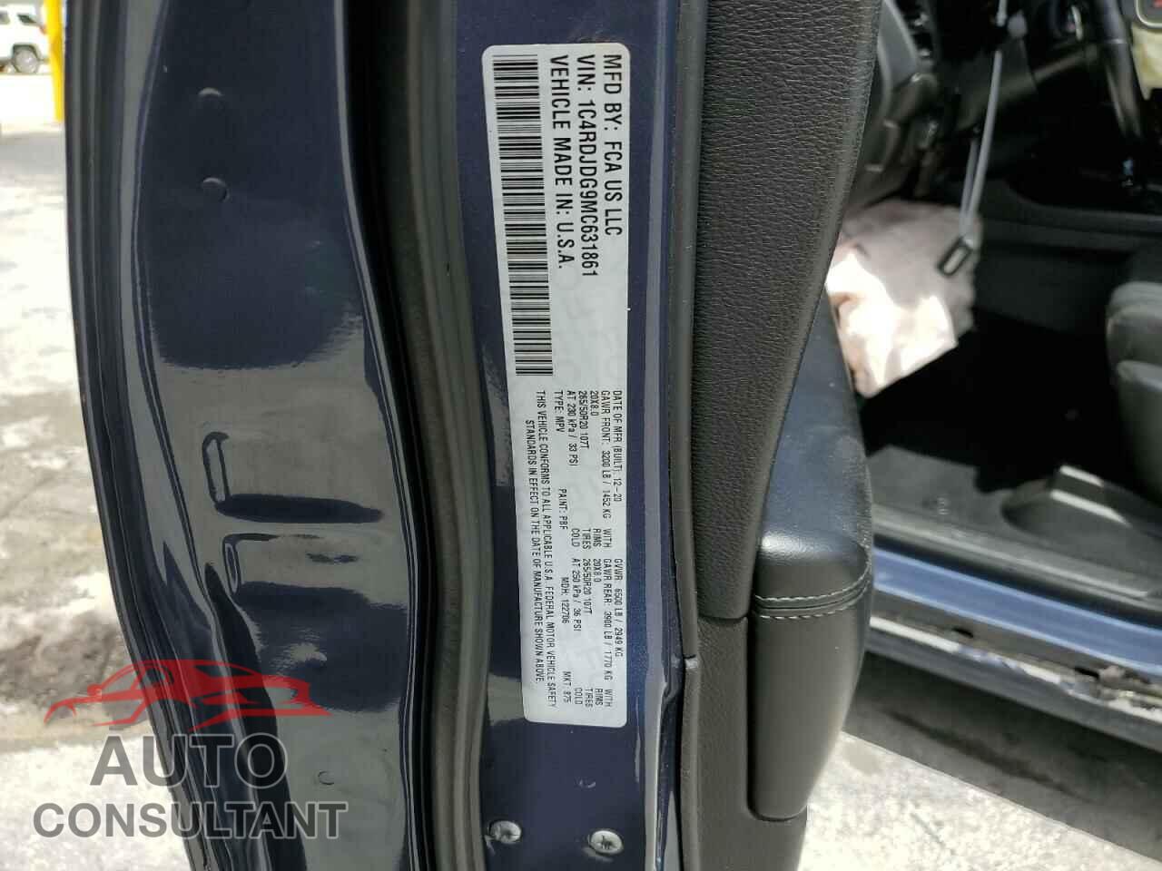 DODGE DURANGO 2021 - 1C4RDJDG9MC631861
