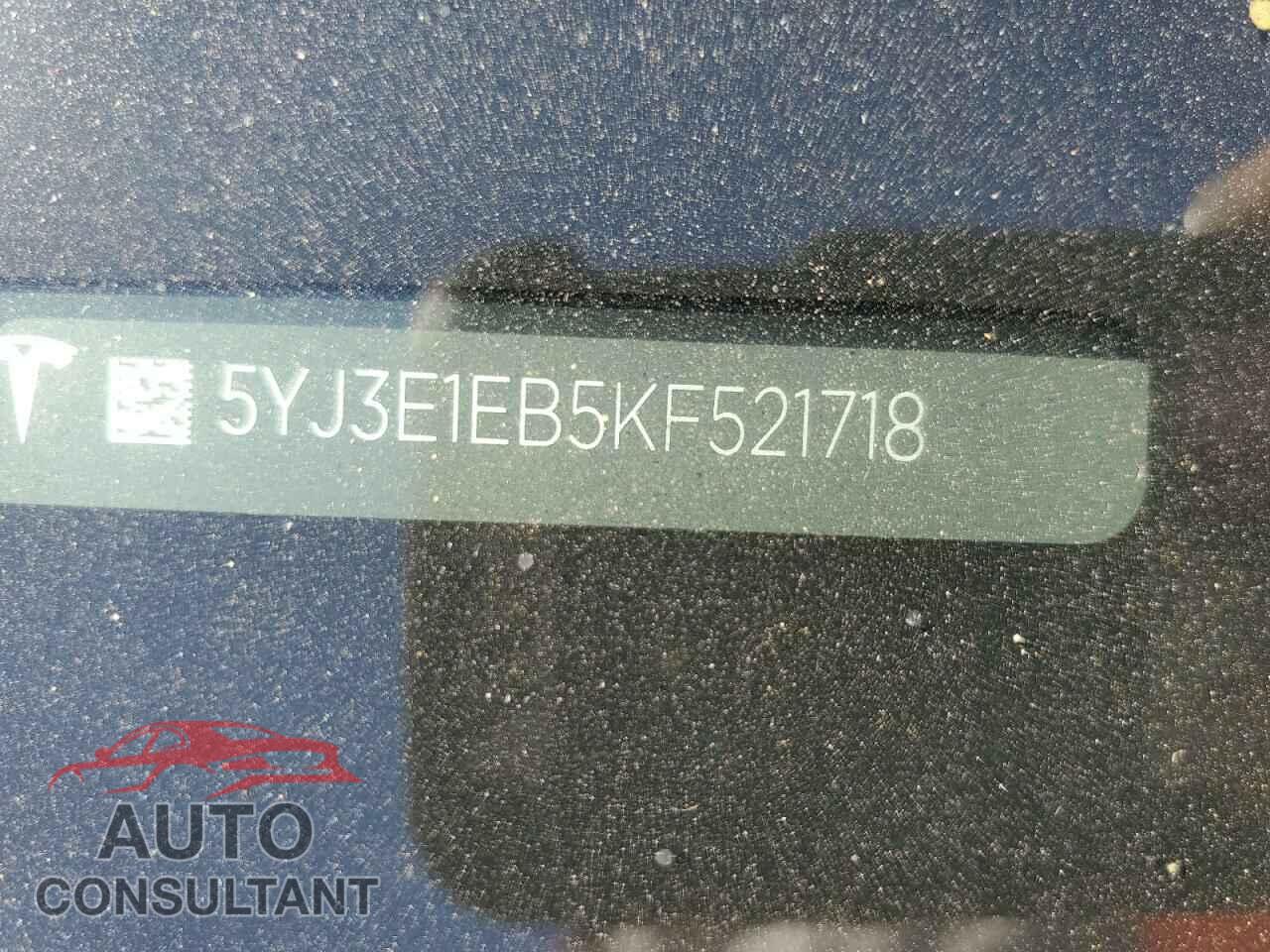 TESLA MODEL 3 2019 - 5YJ3E1EB5KF521718