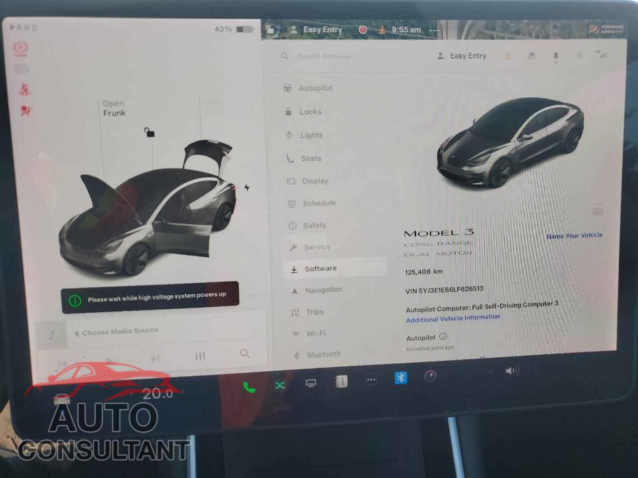 TESLA MODEL 3 2020 - 5YJ3E1EB6LF626513