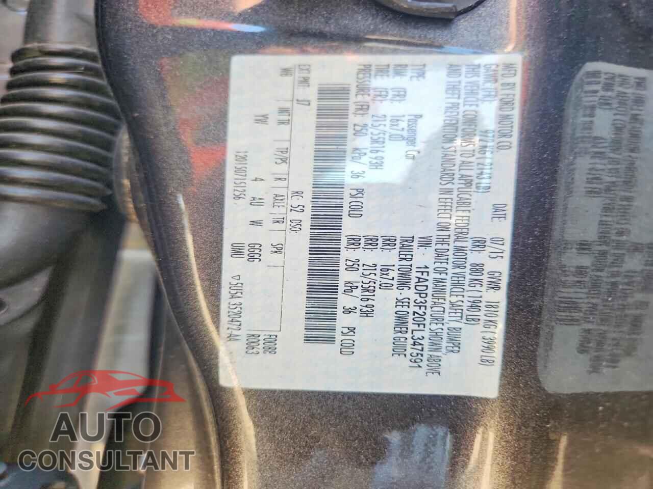FORD FOCUS 2015 - 1FADP3F20FL347591